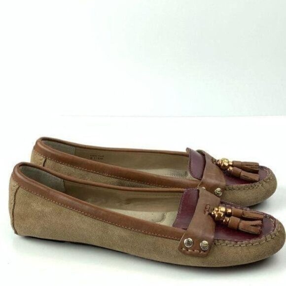 New Ellen Tracy flats 8.5 nectar suede leather - Picture 1 of 9